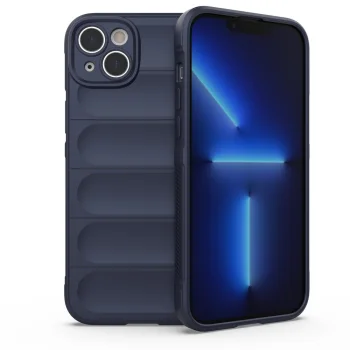 Dėklas Magic Shield Case telefonui iPhone 14 Plus, lankstus atsparus nugarėlė, tamsiai mėlyna