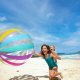 Large Inflatable Beach Ball Jumbo 107 cm INTEX 59065, multicolor