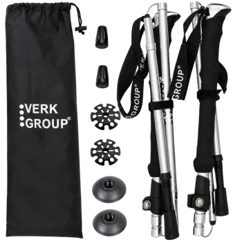 Folding Trekking and Nordic Walking Poles, Silver