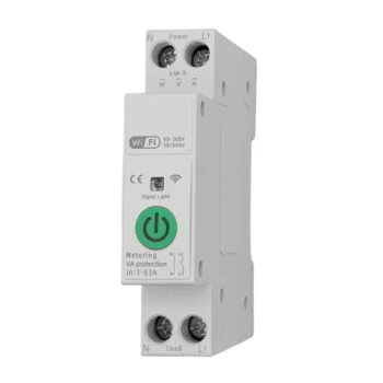 Tuya Smart 1-Pole Wi-Fi Switch for DIN Rail, 63A with Metering, White