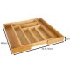 Ruhhy Wooden Cutlery Storage Tray for Drawers, Bamboo Cutlery Organizer with 6 to 8 Compartments