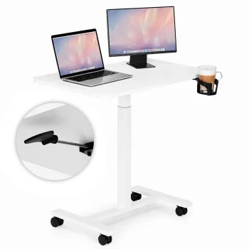 Modernhome Mobile Laptop Desk with Adjustable Height, White