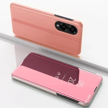 Clear View Phone Case Cover Samsung Galaxy S25 Edge Flip Cover - Pink
