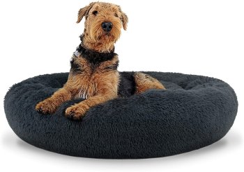 Universal plush pet bed for dogs and cats, 80 cm, dark grey