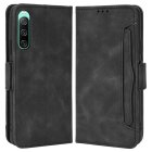 Sony Xperia 10 IV Wallet Design Multiple Card Slots Stand Leather Phone Case Cover, Black