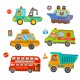 Magnetic Educational Creative Board for Children with Transport Figures, 26x19cm