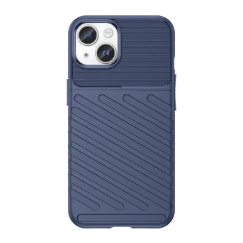 Smūgiams atsparus dėklas iPhone 15 Plus Thunder Case, mėlynas