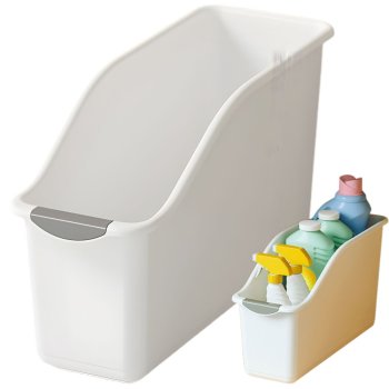 Kitchen Cabinet Organizer Plastic Storage Bin for Cleaning Supplies Under Sink