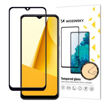 Wozinsky Full Glue Tempered Glass for Vivo Y16 / Y02s Black