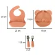 Silicone Tableware Set for Kids, 4 Pieces, Bear, Orange