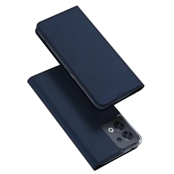 Dux Ducis Skin Pro Flip Case for Oppo Reno 8 with Card Pocket and Stand, Blue