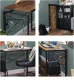 Computer desk with metal frame and wooden top, rustic brown