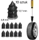 Tire Repair Kit 10x Vulcanization Screws Size L 6.8x12.7mm Black