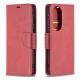 Huawei P50 Leather Stand Book Case Cover with Card Slots, Red