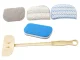 Cleaning Scrubber with Handle and 4 Hook-and-Loop Pads