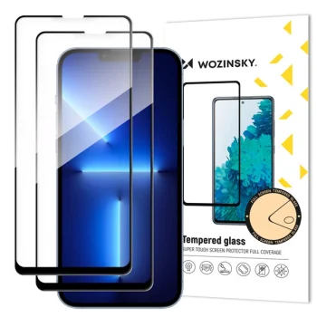 Wozinsky Full Glue Tempered Glass Screen Protector for Samsung Galaxy A06 5G / A05, 9H, 2-Pack, Black