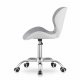 Avola Swivel Office Desk Chair in Faux Leather, Grey and White