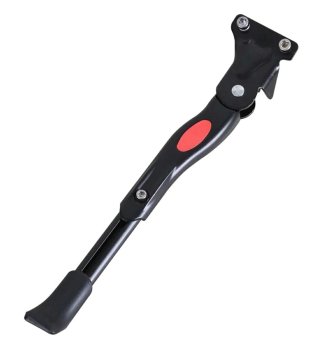 Adjustable bicycle kickstand with non-slip tip, black