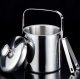 1.3L Ice Bucket with Tongs and Spoon Mini Portable Stainless Steel Champagne Wine Beer Bucket for Bar Party Event
