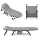 Folding Camp Bed Sun Lounger with Adjustable Backrest, Grey