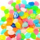 Glowing garden decorative stones, color mix