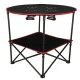 Folding Camping Table with Carry Bag, 72x72 cm, Black/Red
