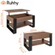 Ruhhy Coffee Table with Lift Top, 92x51x47-61 cm, Oak/Black