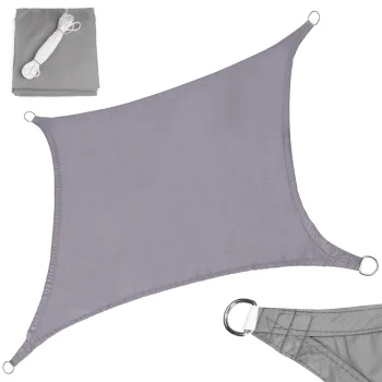 Waterproof Sun Shade Sail 3x2m, Rectangular, Grey