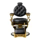 Gabbiano Niccolo Barber Chair, Black with Gold Base