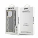 Dkny iPhone 15 Pro Case Leather Checkered Mono Pattern MagSafe, Beige