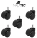 Office Chair Replacement Rubber Wheels 5 pcs, Black