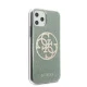 Guess iPhone 11 Pro Case 4G Circle Glitter, Khaki