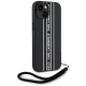 Karl Lagerfeld Saffiano Athleisure Stripes Cord iPhone 15 Case - Pink