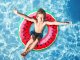 Large inflatable swimming ring for kids and adults, watermelon design, 70 cm