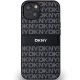 Apple iPhone 14 6.1\'\' DKNY Leather Mono Stripe Metal Logo Case Cover, Black