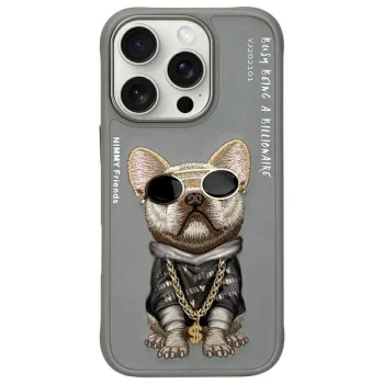 Nimmy iPhone 16 Pro Max Case Glasses Cool Dog, Gray
