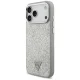 Guess Glitter Triangle Logo MagSafe Phone Case Cover iPhone 17 Pro Max - silver
