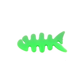 Fish-shaped headphone cable wrap, green