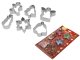 Steel Christmas Gingerbread Cookie Cutters Set, 6 pcs, Silver