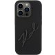 Karl Lagerfeld Silicone Karl Script Case for iPhone 15 Pro, Black