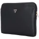 Guess Sleeve Grained Zipper Pocket Triangle Logo 14\" Laptop Bag - Black