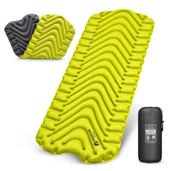 Single Inflatable Sleeping Pad AeroHIKE Lightweight, Yellow