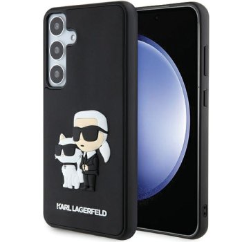 Samsung Galaxy S24+ Plus (SM-S926) Karl Lagerfeld 3D Rubber Karl & Choupette Cover Case, Black