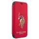 Apple iPhone 12 / 12 Pro 6.1\" US Polo Embroidery Collection Book Case Cover (USFLBKP12MPUGFLRE), Red