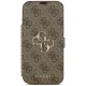 Guess Book 4G Metal Logo Wallet Case for iPhone 18 Pro Max / 17 Pro Max - Brown