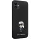 Apple iPhone 11 6.1\" Karl Lagerfeld Silicone Ikonik Metal Pin Case Cover (KLHCN61SMHKNPK), Black
