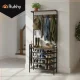 Ruhhy 27035 Hallway Coat Rack with Shoe Shelves, Black