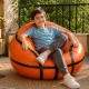 Inflatable Basketball Armchair Pouf Seat, 60 x 95 cm, Orange