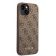 Guess iPhone 15 Plus Case 4G Metal Gold Logo, Brown