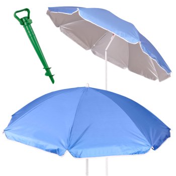 Portable Tilting Beach Umbrella with UV Protection 150cm, blue